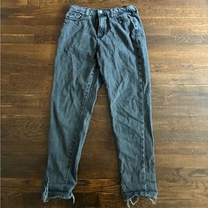 Universal Thread Gray Denim Jeans boyfriend cut raw hem